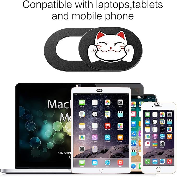 3Pack Laptop Camera Cover Slide Cute, Laptop Accessories, Webcam Cover Slide, Phone & Computer Camera Cover Slide, Web Cam Privacy Cover, Camera Blocker. Fits MacBook Pro & Air, iPhone iPad iMac - Image 4