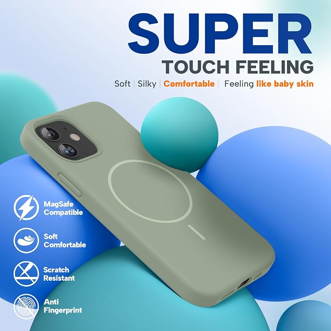 Miracase Magnetic for iPhone 12 Case/iPhone 12 Pro Case, Patina Green | Compatible with MagSafe, Anti-Scratch Microfiber Lining, Premium Silicone Shockproof Drop Protection Phone Case for 12/12 Pro - Image 7