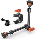 K&F CONCEPT 11" Magic Arm Clamp with ARRI 1/4" & 3/8" Thread Screw | 360° Ball Heads Articulating Arm Camera Adapter for DSLR, Monitor, LED Light, Microphone, Camera Cage, Action Camera, MS33 by KFCONCEPT