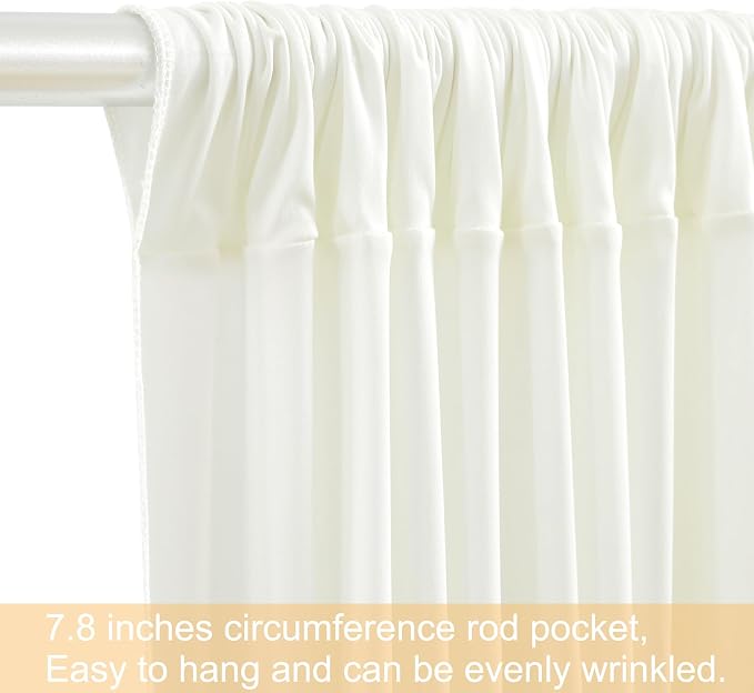 8 Panels Ivory Backdrop Curtains for Wedding Party Wrinkle Free Backdrops Curtain Drapes Fabric Decorations Photo Back Drop Cloth for Baby Shower Photography Stage Reception 40ft(W) x 12ft(H) - Image 6