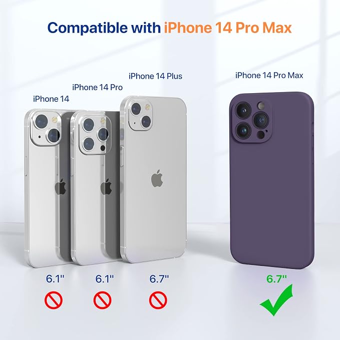 Miracase for iPhone 14 Pro Max Case, Silicone, Purple | Shockproof Liquid Silicone Case with Microfiber Lining,6.7 inch - Image 6