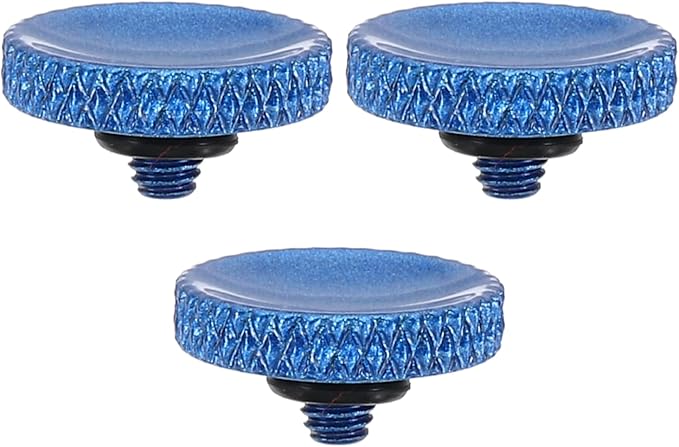 PATIKIL Camera Shutter Button, 3 Pack Soft Shutter Release Button Pure Copper Camera Button Knurled Suitable for Nikon for Fujifilm for Leica DSLR/SLR Camera, Blue by PATIKIL