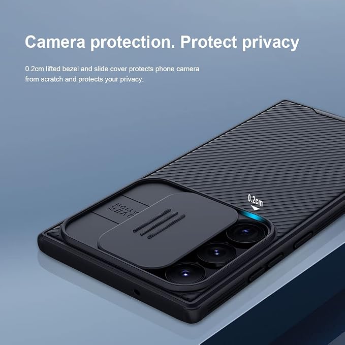 Samsung Galaxy S23 Ultra Case with Camera Cover,Slim Fit Thin Polycarbonate Protective Shockproof Cover with Slide Camera Cover, Upgraded Case for Samsung Galaxy S23 Ultra Black - Image 2