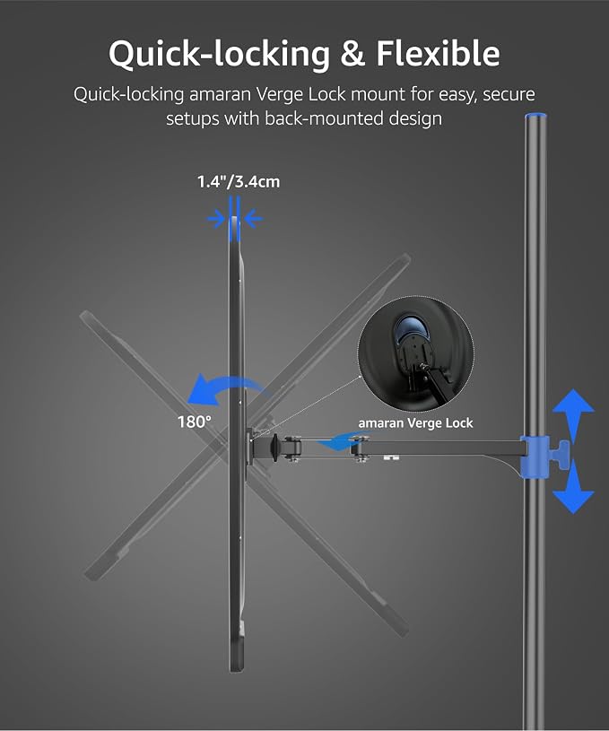 amaran Verge Max LED Video Light,60W Bi-Color Panel Light Charcoal | 22in Circular Edge-lit APP Control Desk Clamp Stand Dimmable Desk Light for Home Office, Gaming, Podcast, Live Streaming - Image 6