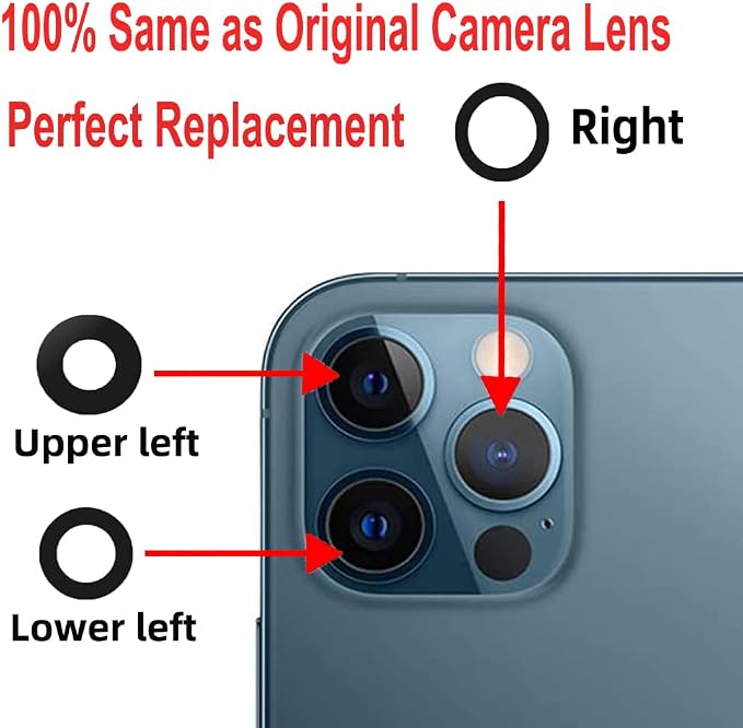 LEAFE for iPhone 16 Pro/iPhone 16 Pro Max Camera Lens Replacement | 2 Set OEM Original Back Rear Camera Lens Glass Replacement Kit for iPhone 16 Pro/16 Pro Max with Pre-Installed Adhesive - Image 4