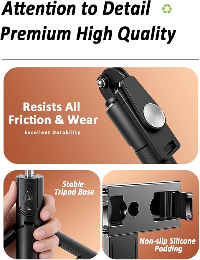 67" Phone Tripod Selfie Stick for iPhone and Android Phone, Cell Phone Tripod Stand with Wireless Remote Control - Image 9