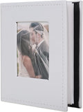 RECUTMS 100 Pocket Album 4x6 Small Photo Albums Leather Wedding Book White | White Inner Page, 100 Vertical Pockets, Family Anniversary Baby Picture Book, Personalized Front Window, Graduation Gifts by RECUTMS