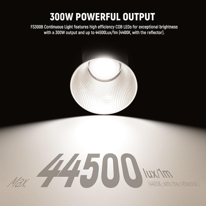 NEEWER FS300B 300W LED Studio Video Light, Bi Color COB Continuous Lighting with 2.4G/APP Control 44500Lux/1m 2700K-6500K CRI97+, 12 Scenes, Bowens Mount Spotlight for Photography Recording Streaming - Image 2
