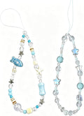 2 Pcs Phone Charm Strap Hand Wrist Strap Camera Lanyard Pearl Beaded Cute Chain String Accessories Universal for iPhone 17 Pro Max 16 15 for Samsung Women Girls Keychain Bag Blue Fish and Green Beads by Casecond
