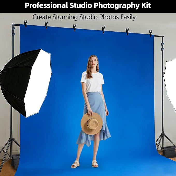 Hemmotop Adjustable Backdrop Stand 10x8.5ft Heavy Duty | With 2 Sandbags, 7 Widths, Assembles to T-Shaped Stand, for Banner, Projector Screen, Balloon, Ideal for Wedding, Birthday - Image 8