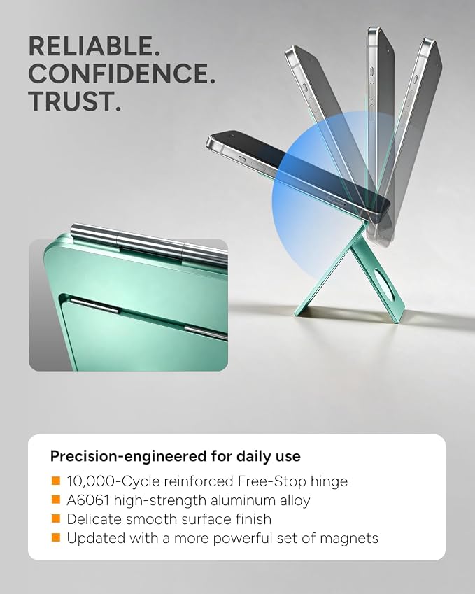 1ST IDEA for MagSafe Tripod Stand Ultra-Thin 0.23" | Aluminum Alloy Magnetic Tripod for iPhone, Flexible 20x Magnet Phone Stand Gift Accessories for Women Men for iPhone 17 16 15 14 13 12 Series - Image 9