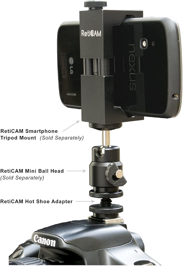RetiCAM® Hot Shoe to Tripod Screw Adapter - Flash Shoe Mount for Camera, Smartphone and Accessories - Image 4