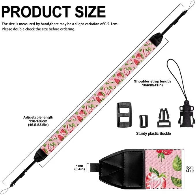 Coldinair Black Adjustable Camera Strap Universal Neck & Shoulder Soft Padded Strap for All DSLR Cameras,Binoculars - Image 6