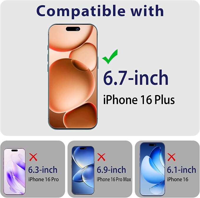 2+2 Pack Privacy Screen Protector for iPhone 16 Plus Tempered Glass | Anti-Spy Privacy Protection, with Camera Lens Protector, Anti Scratch, Bubble Free - Image 2