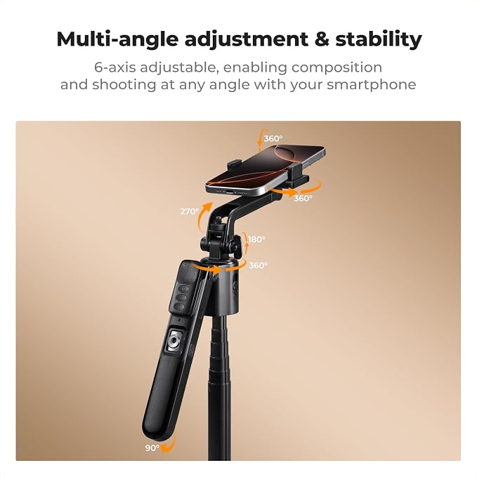 K&F CONCEPT 71“ Face Tracking Tripod, Auto Face Tracking Selfie Stick | Auto Face Tracking Tripod 360 Totation with Stand, Gesture & Remote Control, Compatible with iPhone Android Pocket 4/3, X106 - Image 5