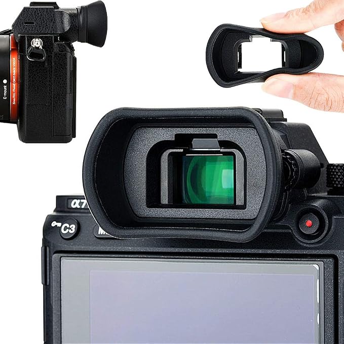 Extended Replaces Sony FDA-EP18 FDA-EP16 FDA-EP15 Eyecup Eyepiece | Soft Silicon,Camera Eye Cup Viewfinder Eyeshade,for Sony A7RIV A7RIII A7III A7SII A7RII A7II A7S A7R A7 A9II A9 A58 A99II by Kiorafoto