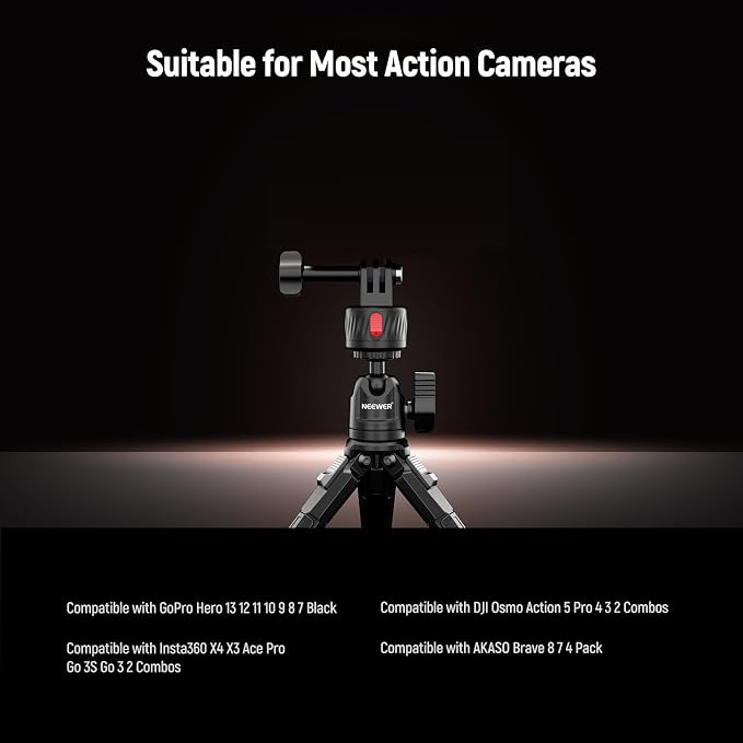 NEEWER Magnetic Action Camera Mount Kit, GP-24 | Compatible with GoPro Hero 13 12 11 Max DJI Osmo Action Insta360, ABS, Magnetic, Quick Release Mount, for POV Shots - Image 4