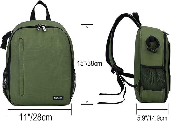 CADeN Camera Backpack Bag Professional for DSLR/SLR Mirrorless Camera Waterproof, Camera Case Compatible for Sony Canon Nikon Camera and Lens Tripod Accessories Green - Image 8