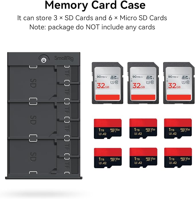SMALLRIG Memory Card Case Holder Anti-Shock Anti-Fall and Scratch Suitable for SD/Micro SD/SIM Cards for Photography Enthusiasts - 2832B | Anti-Shock, Anti-Fall, Scratch-Resistant, Suitable for Photographers- 2832B - Image 2