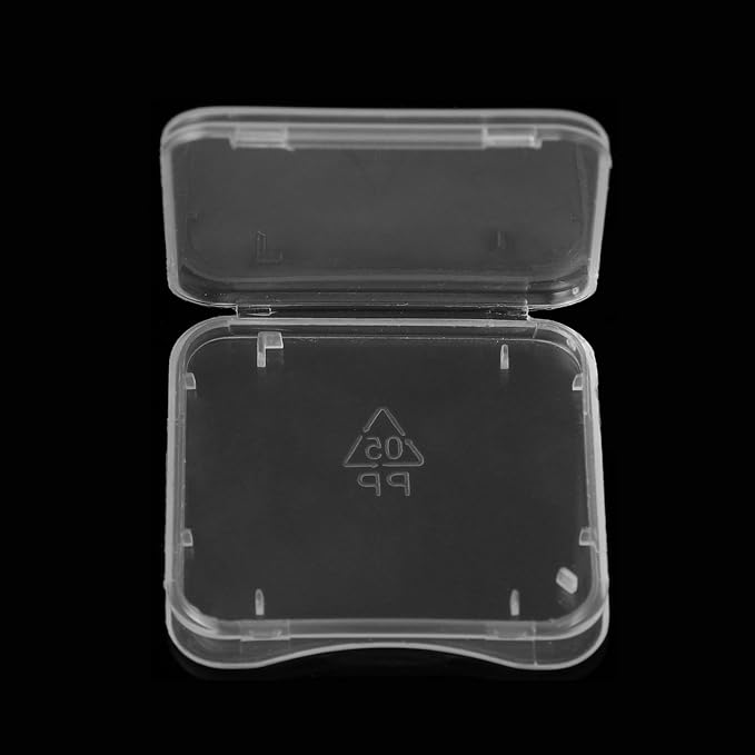 SD Card Holder, WOVTE Plastic SD MMC SDHC PRO Duo Memory Card case Holder Jewelery Case Transparent White Pack of 20 - Image 2