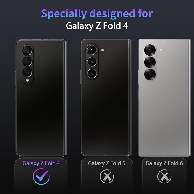 Camera Lens Protector for Samsung Galaxy Z Fold 4,1 Pack | Tempered Metal Glass Camera Cover Film,HD Clear,Anti-Scratch Lens Screen Protector Film,Case Friendly,Black Titanium - Image 2