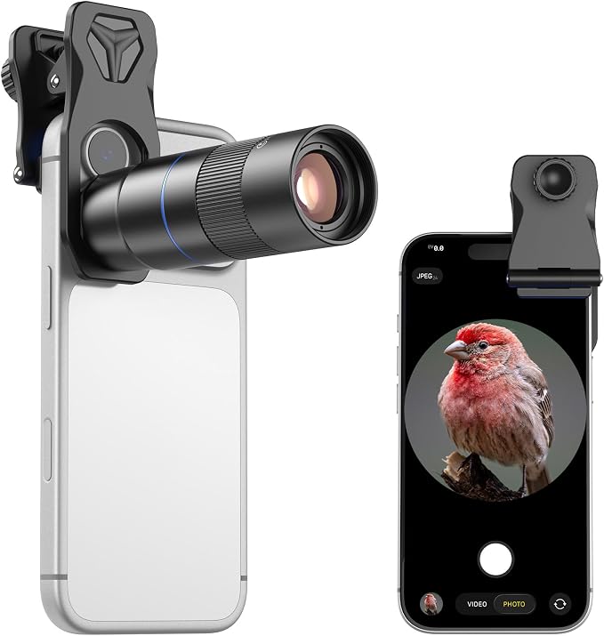 6X Telephoto Lens for Smartphone, HD Phone Camera Lens Kit with Universal Clip, Phone Lens Attachment for iPhone, Samsung and Android Phones, Wildlife, Sports, Concerts and Travel by Evileye