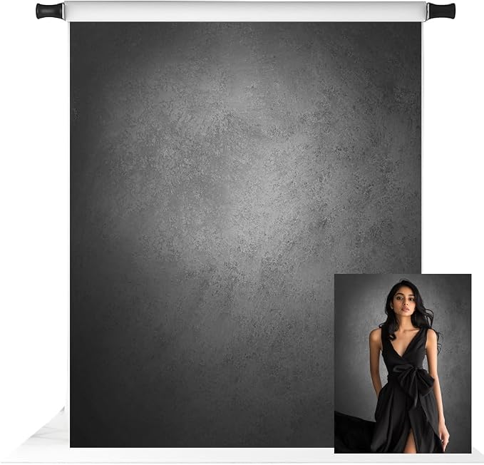 Kate 5x7ft Grey Backdrops for Headshot Portrait Gray Background Old Master Texture Backdrop Photo Fabric Studio Props by KateBackdropforPhotography