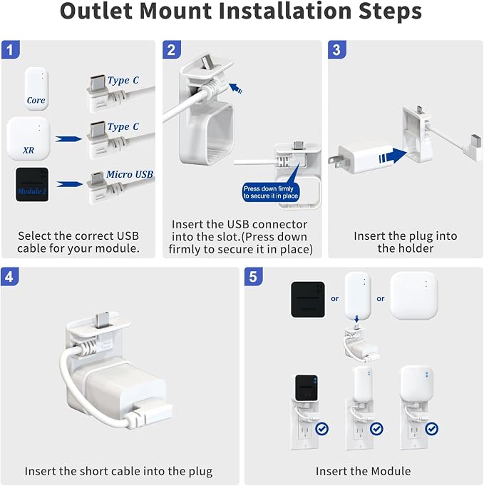 360° Adjustable Blink Outdoor Camera Mount with Sync Module Mount, White | 2Pack Wall Mount for Blink Camera 4/Outdoor 2K+, Weatherproof Housing Cover for Blink Camera System, Improve Viewing Angle - Image 9