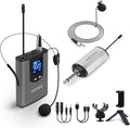 HOTEC UHF Wireless Headset Microphone/Lavalier Lapel Mic with Bodypack Transmitter and Mini Rechargeable Receiver 1/4" Output for Vlogging or Speech by Hotec