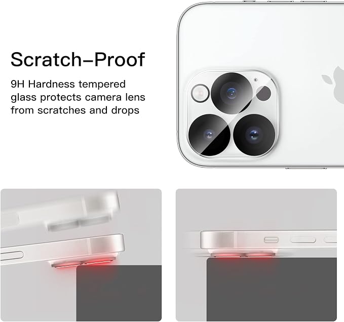 JETech Camera Lens Protector for iPhone 14 Pro/14 Pro Max, 3-Pack | 9H Tempered Glass, HD Clear, Anti-Scratch Protection, Night Shot Compatible, Case-Friendly - Image 7