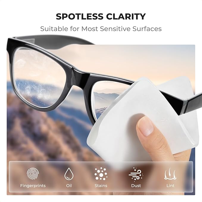 K&F CONCEPT Microfiber Lens Cleaning ClothX30,Glasses Cleaning,High Density | Individually Packaged,Percision Cleaning,Washable And Reusable,for Eyeglasses,Camera Lens,Screen Cleaning,White & Grey,MC01 - Image 2