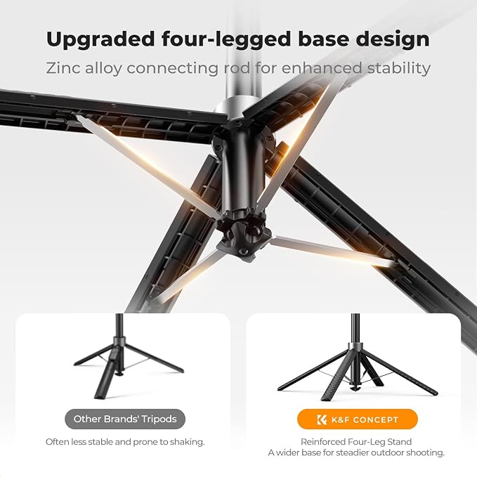 K&F CONCEPT 69" Auto Open Selfie Stick with 4 Legs & Stabilizing Handle | Phone Tripod, 360° Rotation Cell Phone Tripod Stand with Remote Control, Compatible with iPhone Osmo Pocket 4/3, A702 - Image 4