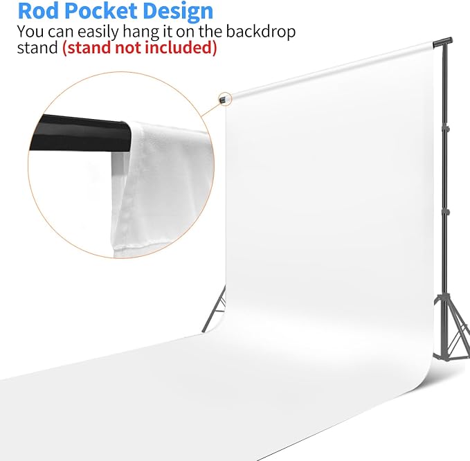 HEMMOTOP White Backdrop, 10x12 ft, Photography Background Screen | Polyester Fabric, Non Reflective, Seamless, Ideal for Photoshoot,Video Studio, Easter, Birthday, Baby Shower,Wedding Party - Image 4