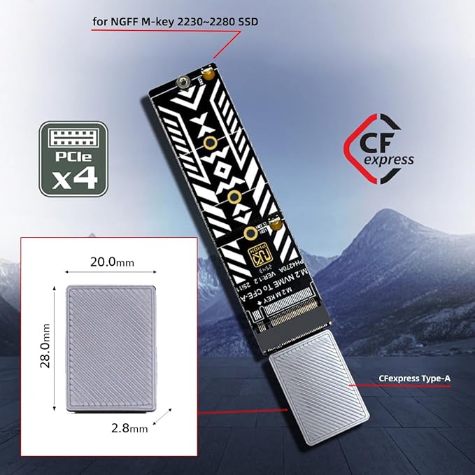 CFexpress Type-A to NVME 2230 2240 2260 2280 Memory Card Kit Case CFE CFA M-Key Adapter for Camera 8K RAW PCIe Expansion - Image 9