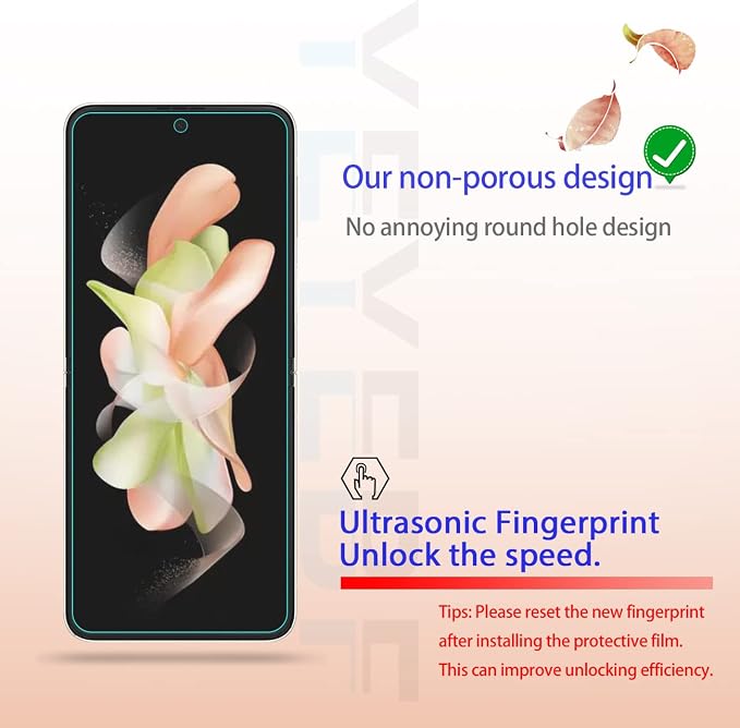 Galaxy Z Flip 4 5G Screen Protector + Camera Lens Protectors, [2+2 Pack] Full Coverage Screen Protector for Galaxy Z Flip 4 [Case-Friendly][Anti-Shatter][3D Glass] - Image 4