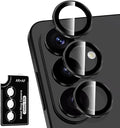 for Samsung Galaxy S26 Camera Lens Protector, Individual Metal Ring Tempered Glass Lens Cover, [Strong Adsorption] Scratch Resistant Ultra-Thin HD Clear Lens Cover, 1 Set-Black Ring by Btscase