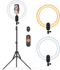 12 inch LED Circle Selfie Ring Light with 63" Tripod Stand 2800mAh by Kmasic