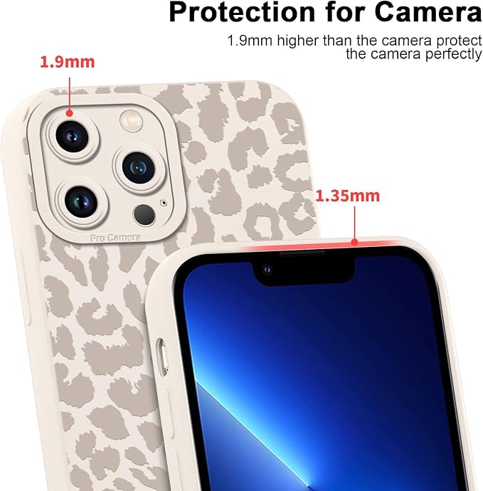 Cute Cheetah Print Phone Case for iPhone 11 Pro White Luxury Leopard Case 5.8", Aesthetic Pattern Design Cover Full Camera Lens Protective Shockproof Soft Slim TPU Funda for Women Girls - Image 4