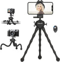 Flexible Action Camera Tripod for Gopro, Octopus Vlogging Tripod with Detachable Legs, 360° Ball Head, Cold Shoe & Remote, Portable Camera Stand Mount for GoPro, DJI, Compact Camera - Black by KINGJOY