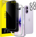 JETech Privacy Screen Protector for iPhone 17, 2+2 Pack | Anti-Spy Tempered Glass, with Camera Lens Protector, Easy Installation Tool by JETech