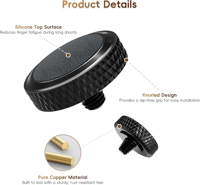 JJC Camera Soft Shutter Release Button for Fuji Fujifilm Leica Nikon Sony | Shutter Button for Fujifilm X100VI X-T50 X-T30 III II X-T5 X-E5 X-M5 X Half Leica Q3 M10 M9 Nikon Zf Df F3 Sony RX10 IV - Image 5