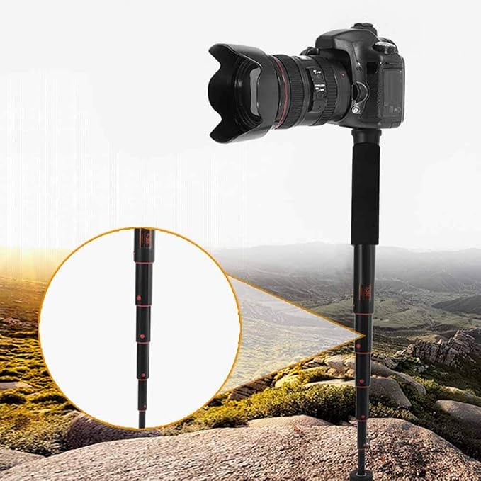 Mini Camera Monopod 48 Inch, Portable Adjustable Height Monopod Selfie Stick Mount Support Rod for DSLR Camera Mirrorless Camera, Flash, Mobile Phone(P-256A) - Image 5