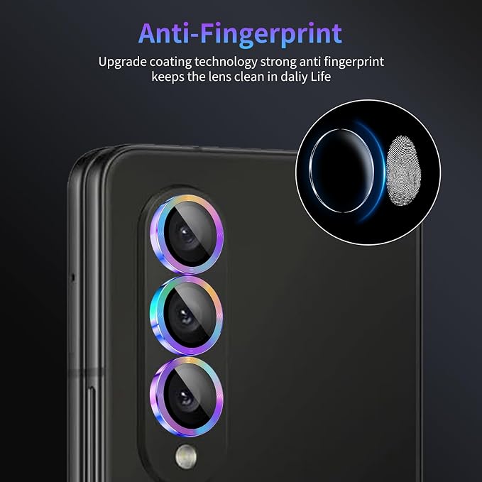 Camera Lens Protector for Samsung Galaxy Z Fold 4,1 Pack | Tempered Metal Glass Camera Cover, HD Clear Anti-Scratch Lens Screen Protector Film,Case Friendly,Colorful Titanium - Image 6