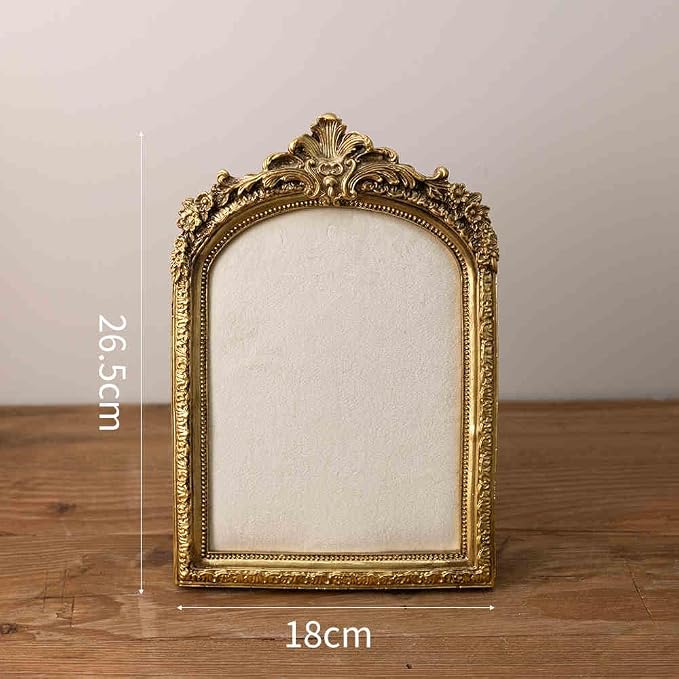HSDDHOME 10.4"*7" gold Jewelry Display Stand Photo Frame, Resin Vintage Earring Stand, Velvet Necklace Storage Stand, Elegant Decoration for Jewelry and Collectibles-1pack - Image 7