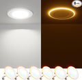 FREELICHT 6 Pack 4 Inch 5CCT LED Recessed Lighting with Night Light | 2700K/3000K/4000K/5000K/6000K Selectable,Dimmable Retrofit Flat Can Lights, 700LM ,7W=60W, IC & Damp Rated, ETL & FCC by FREELICHT
