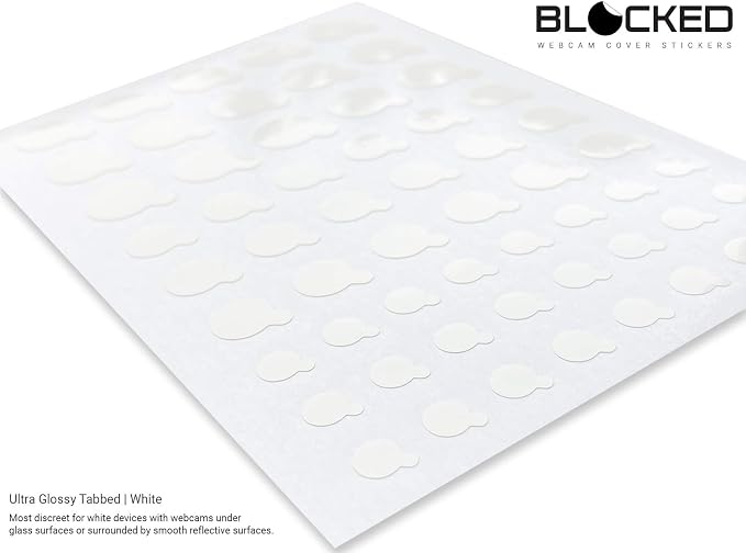 The Original Vinyl Webcam Cover Stickers | Restickable & Stackable Privacy Covers | for All Camera-endable Devices | 3-Sizes | 57 White Tabbed (Ultra Glossy) - Image 2