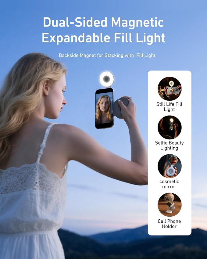 TELESIN Magnetic Phone Camera Grip with C03 Magnetic Selfie Light Kit | Fun Shot Phone Selfie Grip Creator Kit for iPhone Magsafe & Android Selfies/Photography/TikTok/Zoom Calls/Video Conference - Image 3