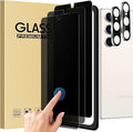 3+2 Pack Privacy Screen Protector And Camera Lens Protection for Galaxy S25 5G, Anti-Spy 9H Hardness Support Fingerprint Unlock Tempered Glass Screen Protector for Samsung Galaxy S25 by Unknown