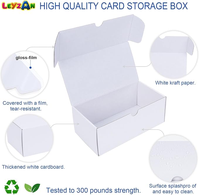 Trading Card Storage Box, 4-Pack 400 Count Cardboard TCG & Sport Card Box | Trading Card Storage with Divider and Labels, Card Organizer Box for MTG, Magic, Football, Basketball, Game Card Collections - Image 4