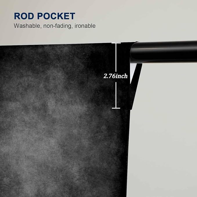 8x10ft Black Backdrop for Photoshoot Headshot Backdrop Gray Portraits Photography Backdrops Soft Fabric Abstract Picture Curtains Photo Backdrop - Image 5